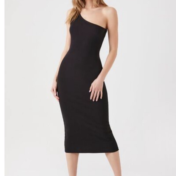 See You Monday Dresses & Skirts - Ribbed One-Shoulder Midi Dress